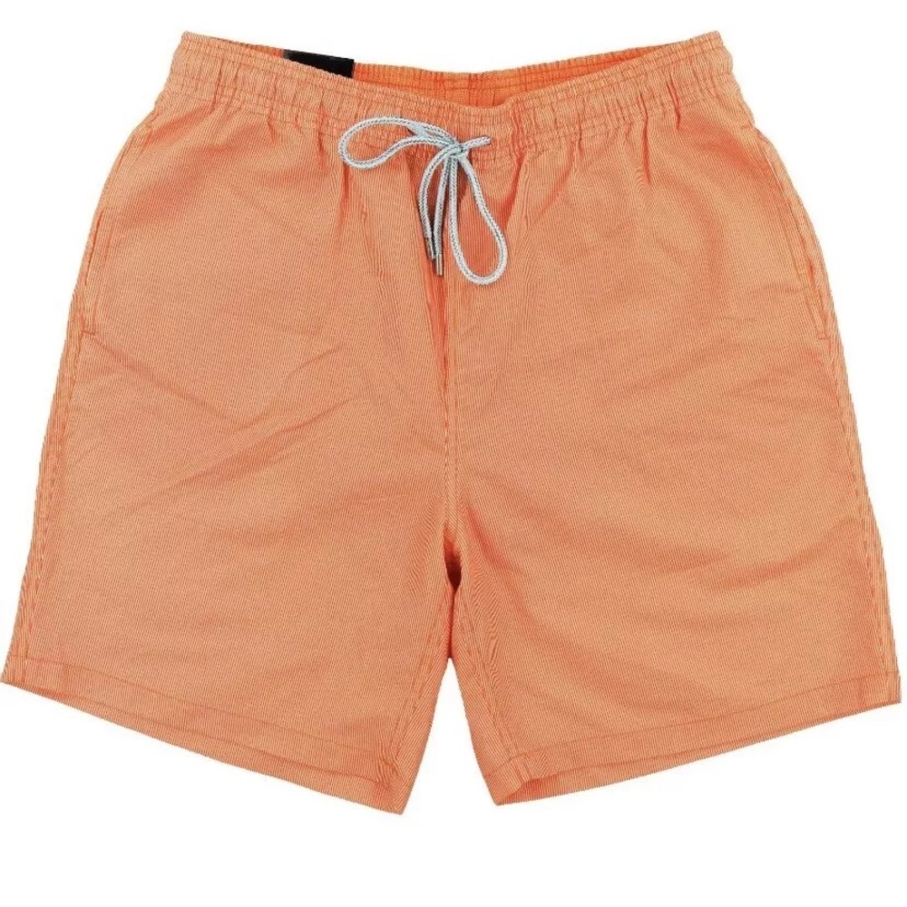 Kirkland Mens XXL Swim Trunks Shorts Orange Striped Print Mesh Lined Pockets New